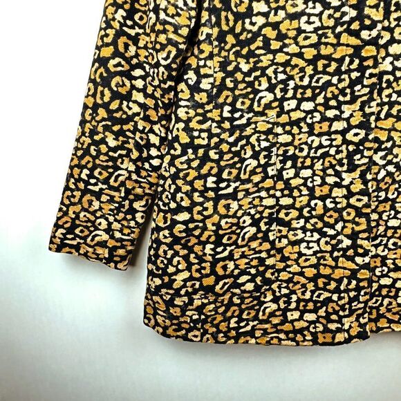 Who What Wear Black Gold Cheetah Leopard Print Blazer Jacket - Picture 5 of 9